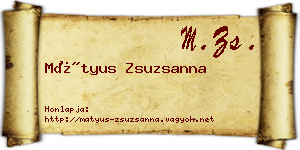 Mátyus Zsuzsanna névjegykártya